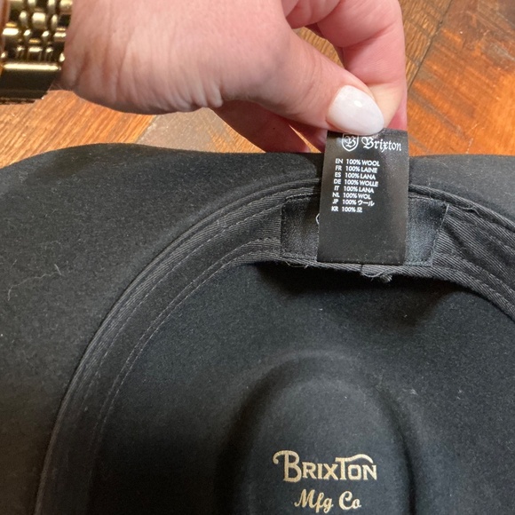 Brixton Wesley Black Wool Fedora | M (58cm) - Picture 4 of 9